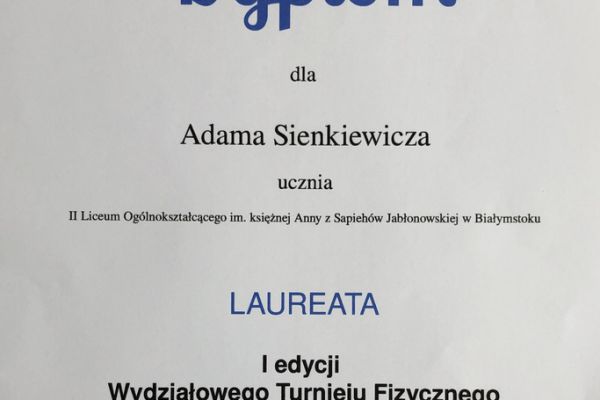 Dyplom Adama Sienkiewicza