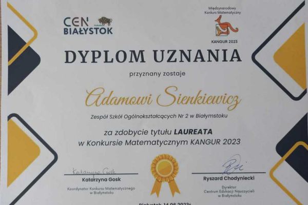 Dyplom Adama Sienkiewicza