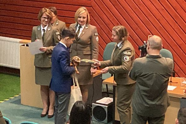 Stanisław Matys odbiera nagrodę